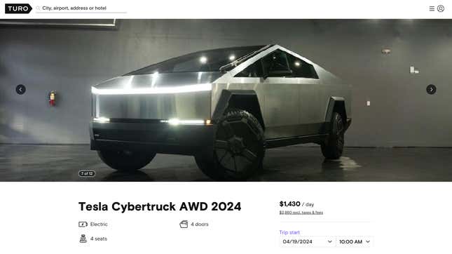 Image for article titled If You&#39;re Dying To Drive A Tesla Cybertruck, Just Rent One On Turo