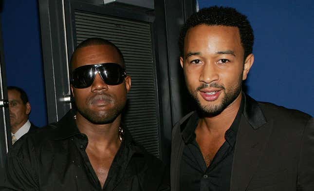 Kanye West, left; John Legend.