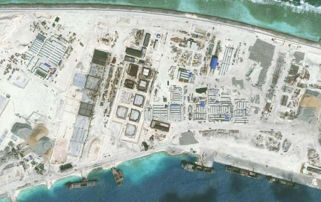 A section of Mischief Reef in January 2016.