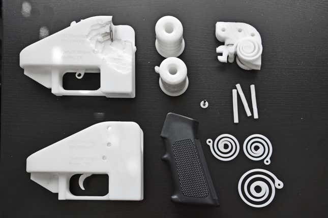 3D printed gun parts.