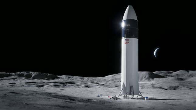 Conceptual image showing a SpaceX human lander design. 