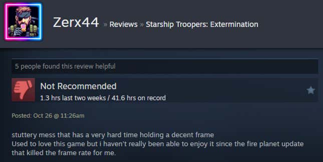 Image for article titled Starship Troopers: Extermination, As Told By Steam Reviews