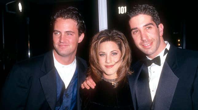 Matthew Perry, Jennifer Aniston, and David Schwimmer at the 1995 People’s Choice Awards
