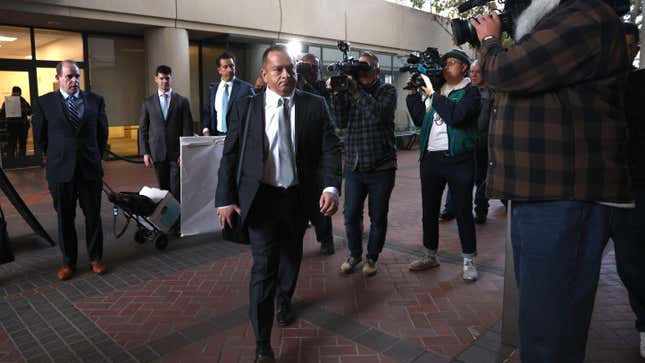 Sunny Balwani arrives at a federal court in San Jose, California on March 16, 2022.