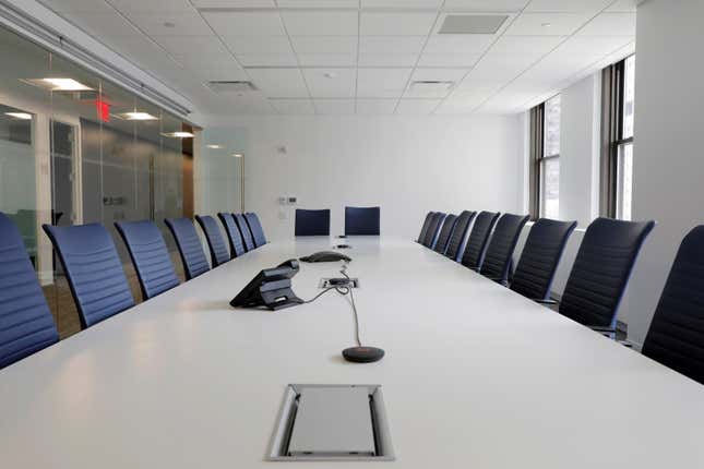 A boardroom is seen in an office building in Manhattan, New York City, New York, U.S., May 24, 2021. 