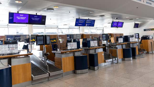 Un mostrador de equipaje en el aeropuerto de Copenhague