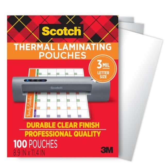 Image for article titled Scotch Thermal Laminating Pouches, Now 25% Off
