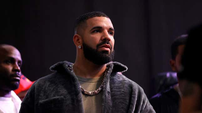 Drake attends Drake’s Till Death Do Us Part rap battle on October 30, 2021 in Long Beach, California.