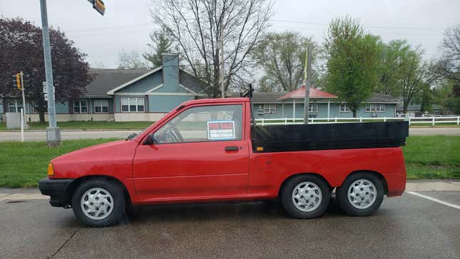 Image for article titled There&#39;s A 6-Wheeled Ford Festiva For Sale In Wisconsin And I Have Questions