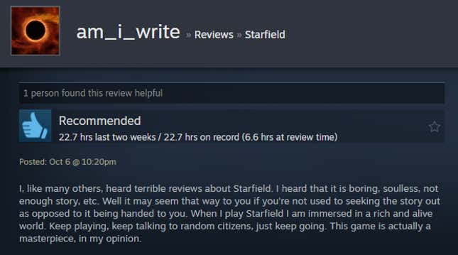 Image for article titled Starfield: Shattered Space, As Told By Steam Reviews