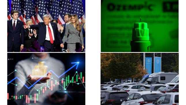 Imagen para el artículo titulado Qué significa la victoria de Trump, un Ozempic más fuerte y los coches que hay que evitar: las noticias más populares de la semana