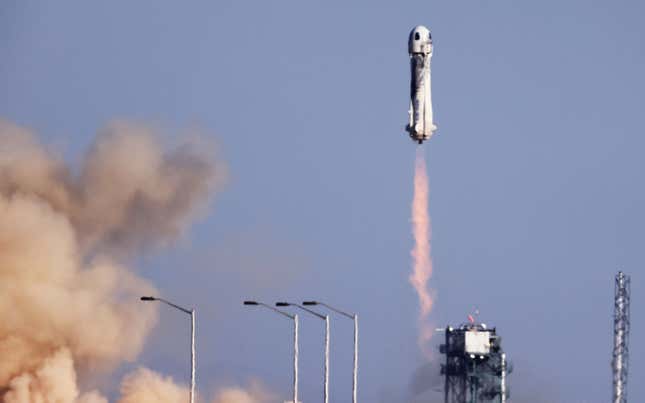 Image for article titled Star Trek's William Shatner Really Just Went To Space On Jeff Bezos' Penis Rocket