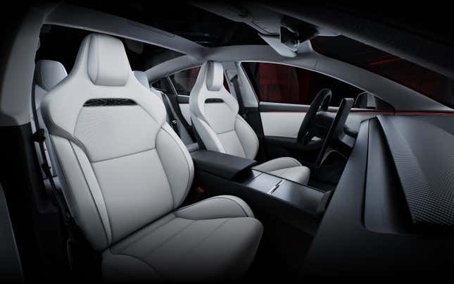 Interior of the new Tesla Model 3 Performance