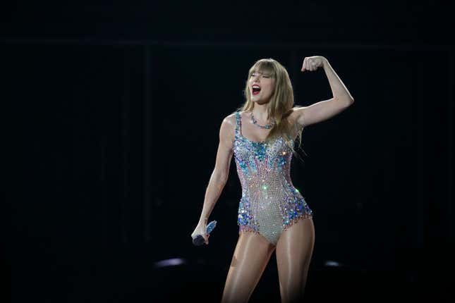 Taylor Swift performs as part of the &quot;Eras Tour&quot; at the Tokyo Dome, Wednesday, Feb. 7, 2024, in Tokyo. (AP Photo/Toru Hanai)