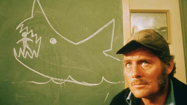 Quint (Robert Shaw) offers to catch the killer shark in Jaws
