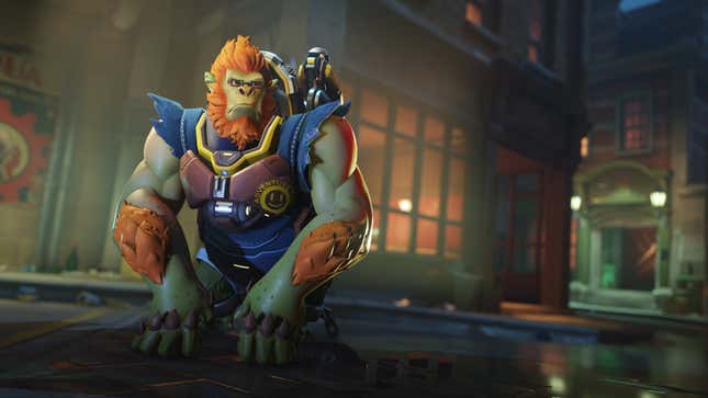 Winston dressed as Blanka.