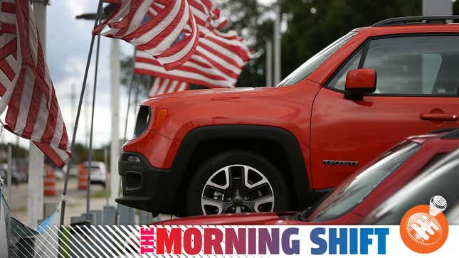 Side view of a Jeep Renegade in a dealership lot