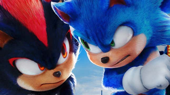 Sonic e Shadow se encaram.