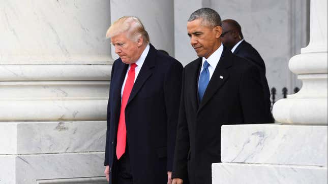 Image for article titled Obama Reportedly Called Trump a "Racist, Sexist, Pig," Along With Many Other Accurate Descriptors