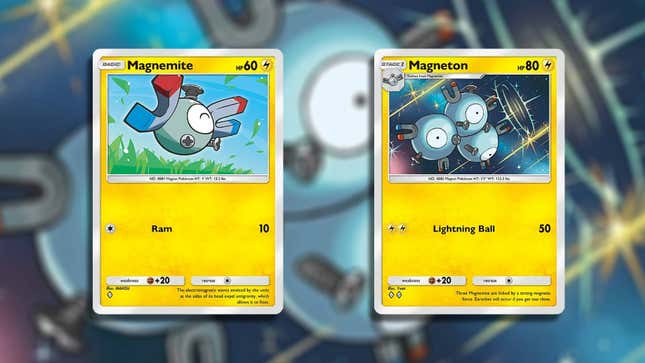 Cartes Magnemite et Magneton.