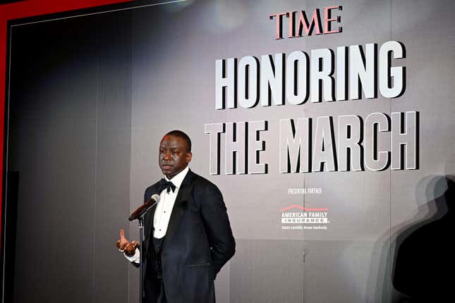 ATLANTA, GEORGIA - AUGUST 10: Yusef Salaam speaks onstage during TIME Honoring The March: An Impact Family Dinner at The National Center for Civil and Human Rights on August 10, 2023 in Atlanta, Georgia