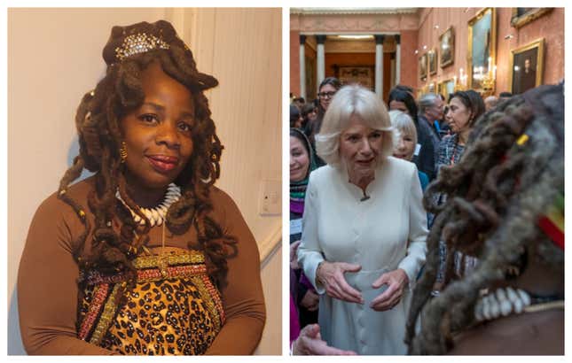 Camilla, Queen Consort attends a reception to raise awareness of violence against women and girls as part of the UN 16 days of Activism against Gender-Based Violence, in Buckingham Palace on November 29, 2022 in London, England. 