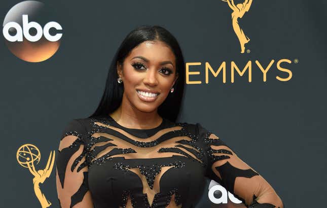 Porsha Williams arrives for the 68th Emmy Awards on September 18, 2016 at the Microsoft Theatre in Los Angeles.