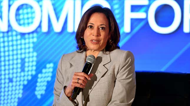  Kamala Harris, Vice President of the United States, speaks during the 2023 ESSENCE Festival of culture press conference on June 29, 2023 in New Orleans, Louisiana.