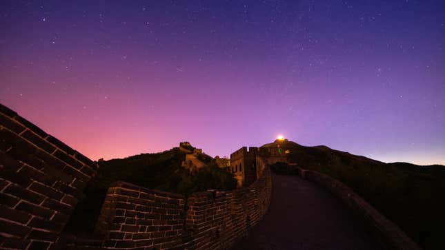 Aurora over the Great Wall of China on May 12