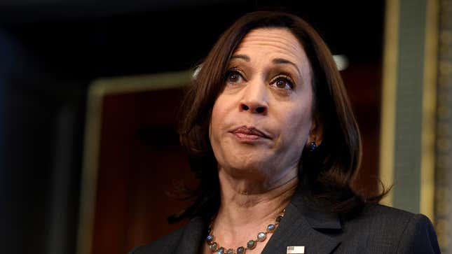 Image for article titled Kamala Harris Confirms Crack In Office Ceiling Seems Slightly Longer Today