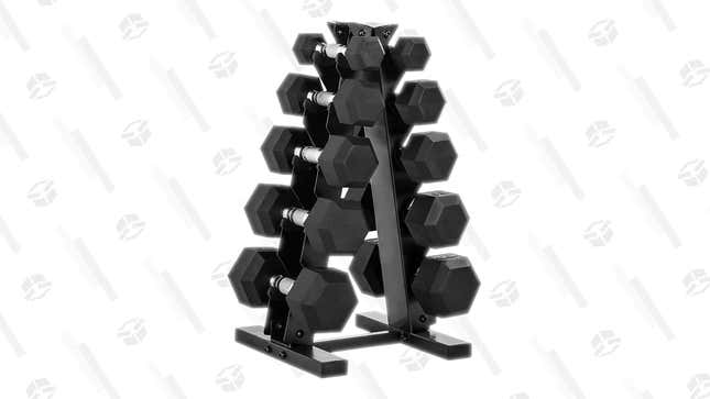 Cap Barbell 150-Pound Dumbbell Set With Rack | $202 | Amazon