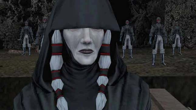 Kreia, as Darth Traya, in a KOTOR 2 screenshot.