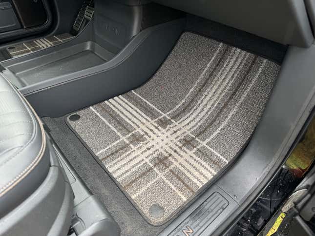Floor mats of a Rivian R1