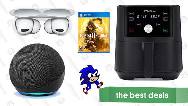 Image for article titled Monday&#39;s Best Deals: AirPods Pro, Echo Dot (4th Gen), Mortal Kombat 11 (PS4), Instant Vortex Air Fryer and More