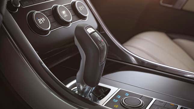 The center console on a Land Rover