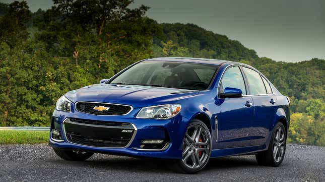 A photo of a blue Chevvy SS