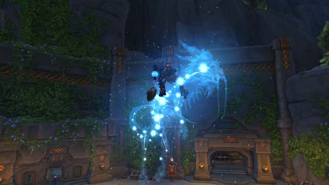A player character rides a mount that looks like a constellation.