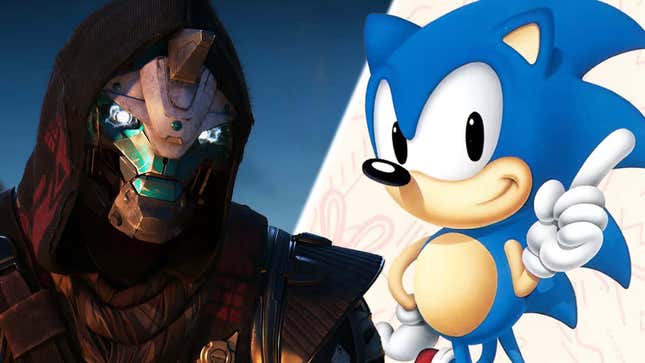 An image shows both a robot from Destiny and Sonic. 