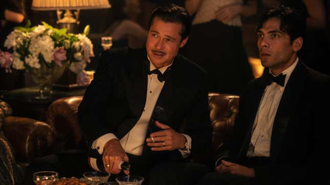 Brad Pitt plays Jack Conrad and Diego Calva plays Manny Torres in BABYLON from Paramount Pictures