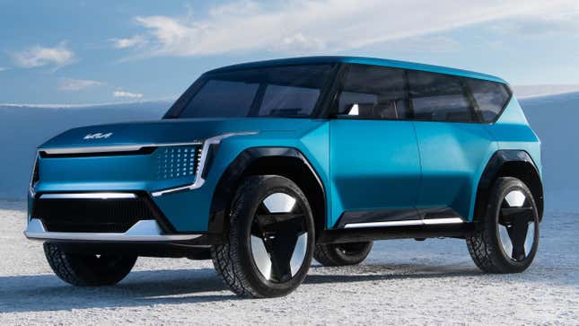 Image for article titled The Kia EV9 Concept Is All About Aero And, Sadly, A Yoke