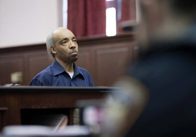 Rapper Kidd Creole, whose real name is Nathaniel Glover, is arraigned in New York on Thursday, Aug. 3, 2017, after he was arrested Wednesday on a murder charge. A law enforcement official says the lyricist and founding member of Grandmaster Flash and the Furious 5 stabbed a homeless man to death after a passing remark made him think the man was hitting on him.