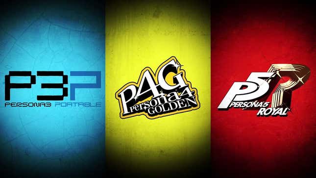An image collage shows the logos for Persona 3, Persona 4 and Persona 5. 