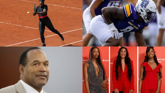 Image for article titled Best Fashion at WNBA Draft, O.J.&#39;s Net worth, A.J. Simon’s Death, Serena Williams Explains Catsuit, Black Towns That Kept Former Slaves Safe and More News on The Culture