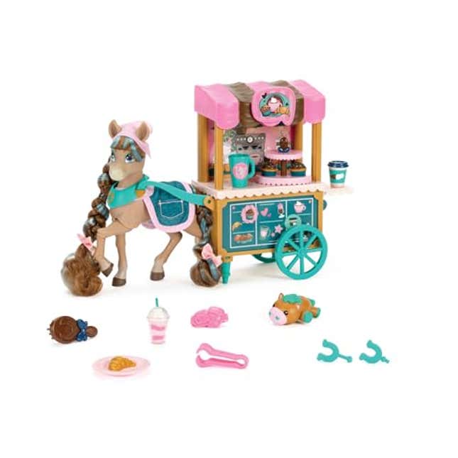 Image for article titled Wild Manes Horse Toys Cocoa’s Bakery Café Cart Playset with Cocoa Horse Doll Figure, Now 64% Off