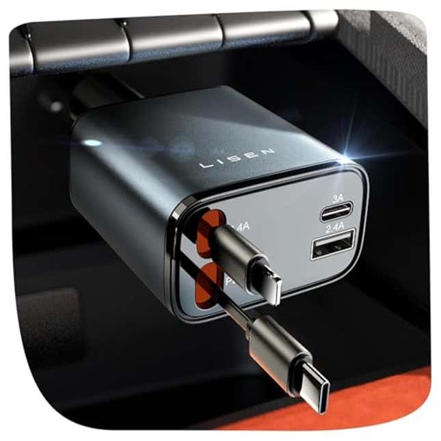 Image for article titled LISEN Retractable Car Charger [69W USB C Car Accessories Adapter ] for iPhone 16 USB C Charger Fast Charging, Now 39% Off