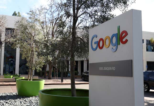 Google signage outside its office