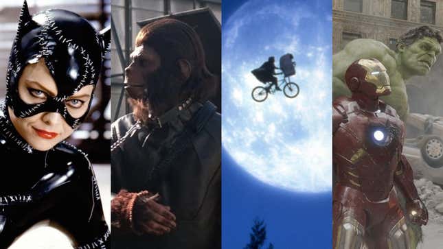 Catwoman, Caesar, E.T., and Iron Man are all in films celebrating anniversaries this spring.