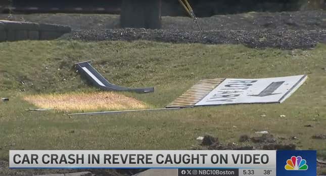 Knocked down rotary sign.