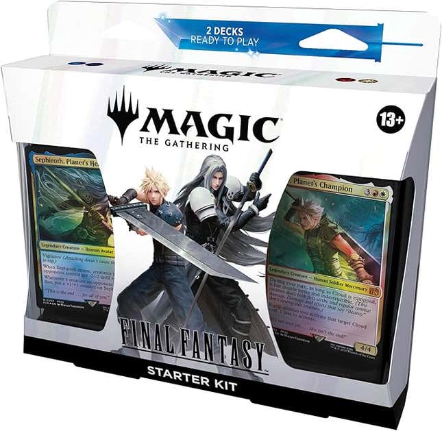 An image shows Final Fantasy-themed Magic: The Gathering cards.