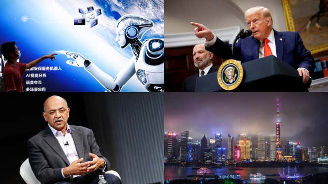 Image for article titled Amazon pays Trump, Intel&#39;s new CEO, and China&#39;s AI agent: Tech news roundup